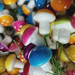 Bloom Bagicha Polyresin Colorful Pin Mushrooms - (Pack of 10) for Fairy Garden/Bonsai Decor/Terrarium Decor/Craft Work and Landscaping-image-91