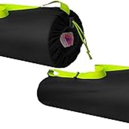 Panchtatava Black Neon Pack of 2 Dori Lock Fabric Exercise Mat Carry Bag Cover ONLY with Broad Shoulder Strap-image-43