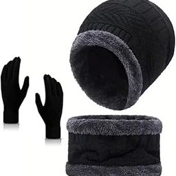 Kandid Wool Beanie Cap, Muffler & Gloves Set for Men & Women | Soft and Warm Winter Combo in Classic Black | Ideal for Cold Weather, Stylish Design for Everyday Wear-image-40