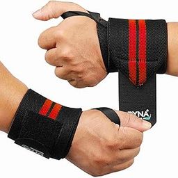 Dyna Weight Lifting Wrist Wrap | With Thumb Loop Strap | For Gym & Workout | Made of Velcro and Elastic | For Men & Women | Set of 2 | Red-6