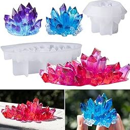 LET'S RESIN Crystal Cluster Resin Moulds, Large and Small Size Crystal Shape Silicone Moulds for Resin, Quartz Epoxy Resin Molds for Resin Crafts, Home Craft Decor-picture-4