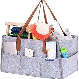 Winnies Cute Diaper Caddy Bag for Smart Mothers Baby Diaper Caddy Organizers Baby Wipes Felt Storage, Nursery, Foldable and Portable (Grey)-image-26