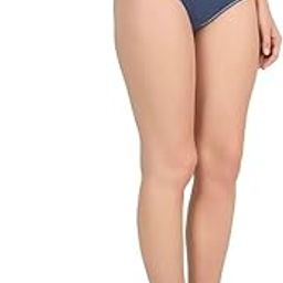 Women's Full Brief Panties – Smoothing Microfiber & Cotton Mid Waist Hipster Underwear| Soft & Seamless Smoothing Panty(Pack of 1)(Blue Free Size)-image-4