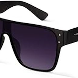 Luminary Black Oversize Sunglasses for Unisex-52