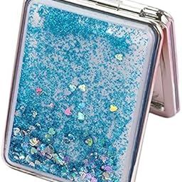 UJEAVETTE® 4xTravel Compact Double Sided Makeup Mirror Portable Magnifying Folding Mirror Blue-square-3