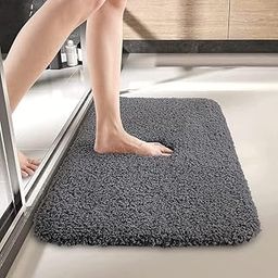 BARBET Premium Microfiber Super Soft Door mats for Living Room Kitchen Bathroom Balcony Entryways 16X24 Inches, 1 Pcs, Grey Sr. 347-picture-13