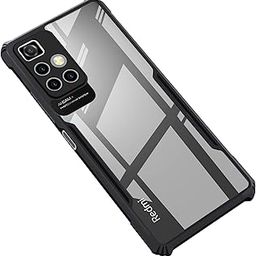 CEDO Redmi 10 Prime (4G) Back Case Cover | Camera Protection Shockproof Bumper-Edge | Acrylic Crystal Clear 360 Degree Protection TPU+PC | Transparent Eagle Back Case Cover (Black)-21