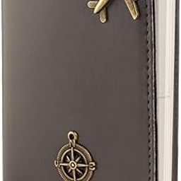 AbbZone Personalised Name & Charm Leather Passport Cover Holder for Men & Women (Grey)-image-32