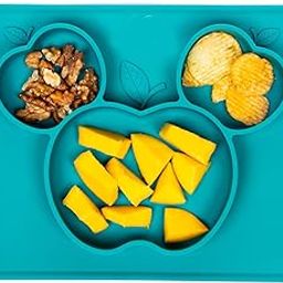 NARPAVI 100% Silicone Toddler Suction Plate - Green | Microwave and Dishwasher Safe Baby Feeding Plate | Suction Plates for Kids, Infant | Freezer Safe, BPA Free, Microwave Safe-picture-23