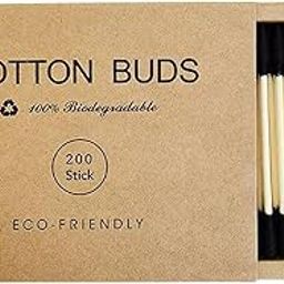 CALANDIS® 200pcs Cotton Buds Cotton Swabs Double Tip Nose Ears Cleaning Sticks Black | Cotton Swabs | Skin Care-image-2