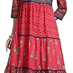 Women's Anarkali Cotton Ethnic Motifs Printed Dress (ET0RD9764)-image-63