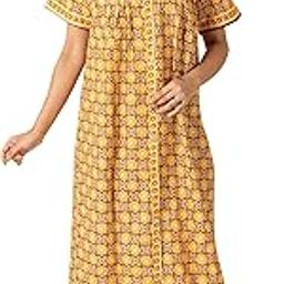 Premium Pure Cotton Full Front Button Nighty, Sleepwear, Plus Size, Free Size, L, XL, XXL XXXL Night Gown for Women Ladies Nightie-image-56