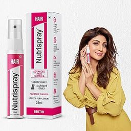Hair Biotin Mouth Spray | Biotin for Hair Growth | Strong Hairs, Skin Health | Shinier Nails | Vitamin B7 & B5 | Pineapple Flavour |Multivitamins Pack of 1.-image-76