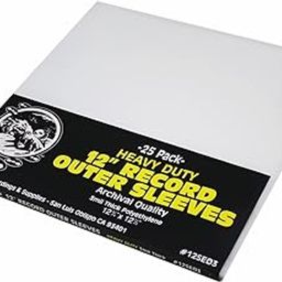 (25) 12" Record Outer Sleeves - INDUSTRY STANDARD 3mil Thick Polyethylene - 12 3/4" x 12 1/2"-6