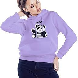 LC Women's Smile Print Hoodie, Peach, Women's Printed Hoodies, Sweatshirt, Winter Sweater Hoodie for Women & Girls, Fleece Hooded Sweatshirt, Sweater-image-67
