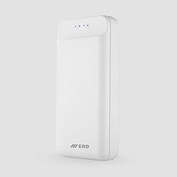 ERD PB-140 Li-Polymer Cells, 2 Types Output, 25W Power Bank 20000 mAh, Types-A & Types-C Input Ports, 4 LED Indications, Compatible with Smartphones, Smart Watches, Neckbands with Data Cable, White-61