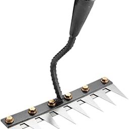 Garden Rake Agricultural Ergonomic Handle Remover for Yard Gardening Weeding 8 Tines| Garden Rake | Leaf Rake | Metal Rake-image-85