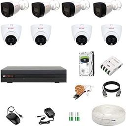 8CH DVR + 5MP (Guard+) 4 Dome & 4 Bullet Cameras with 24/7 Colorful Imaging (Day/Night Color Vision) + 2TB HDD + Copper Cable Roll (1+3) + CLOCITE 8CH SMPS + BNC & DC Full Combo Kit-1