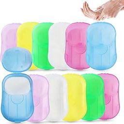 Pack of 12 Sets Travel Camping Hiking Washing Hand Bath Toiletry Sheets Paper Soap Slide Foaming Box (Color May Vary)-45