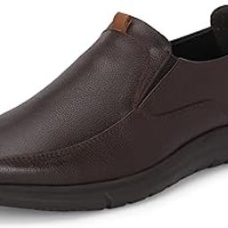 Genuine Leather Slip-On Men's Formal Shoe |Stylish with Soft Cushioned Insole |Trendy Non Lace-Up Design |Durable Leather with Anti-Skid Sole | Perfect for Formal Wear (4001)-image-41