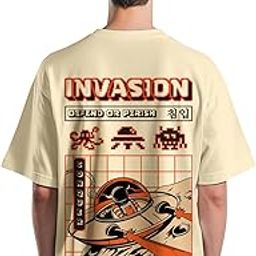 Pure Cotton Oversized Loose Fit Drop Shoulder Latest Graphic Printed Men's Half Sleeve T-Shirt (Sizes: S to 2XL)-image-55