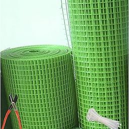 SAI PRASEEDA UV Stabilized 12 MM PVC Coated Weld Wire Garden Fencing Iron Net_Tree Guard Net_Anti Bird Net_3 Feet Height X 5 Feet Length_with 1 Cutter and 50 PVC Tags SP51-13