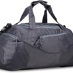 Polyester Duffle Bag 35 L Imported Multi Purpose Travel with Dry Pockets | Lightweight, Waterproof Carry Backpack Solo Trip Luggage | Grey Bags - Men & Women | Zipper Lock-image-44