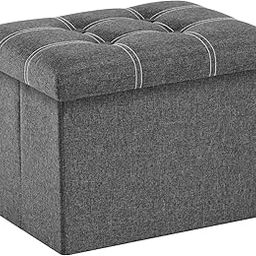 VIPREKHO Cube Shape Sitting Stool with Storage Box Living Foldable Storage Bins Multipurpose Clothes, Books and Toys Organizer with Cushion Seat Lid (17 X 13 X 13 cm Grey)-image-54