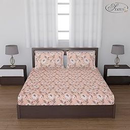 Status Contract Cotton Rich Double Bedsheet with 2 Pillow Covers for Bed Room, Home, Hotel-120 GSM (Brown)-image-26