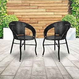 BRISHI Garden Patio Seating Chairs Set Outdoor Balcony Garden Chair Black (2 Seater)-image-68