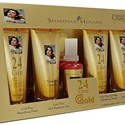 Shahnaz Husain Gold Facial Kit | 24 Carat Gold | Skin Radiance Timeless Youth | 4x10g | 15ml Skin Tonic | Men & Women-image-34