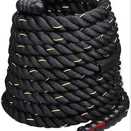 Fitness Aim 1.5in Exercise Rope for Strength Training, Polyester, Nylone, PVC, Black || Battle Rope for Crossfit-image-1