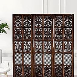 Artesia Wooden Room Partition with Stand for Living Rooms/Wood Screens Separator & Room Divider 3 Panels for Living Room/Bedroom/Office/Restaurants(Brown) (3 Panel - 60 X 72 in)-image-89