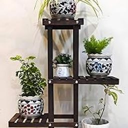 Dime Store Wooden Plant Stand for Balcony Outdoor Indoor Plants Stand Foldable Display Rack Storage Rack for Patio Garden Yard (Medium)-image-64