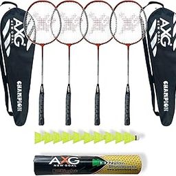 Isometric Champion Wide Body Racquets with 10 Plastic Shuttles & Cover Badminton Kit (Orange)-31