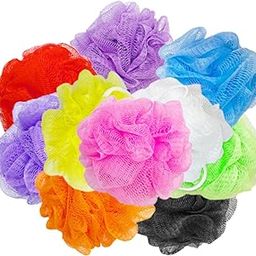 Large Bath Loofah Sponge Scrubber Exfoliator for High Lather Cleansing Multicolour (Black With Hook Pack of 4)-image-39