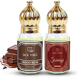 JACK VINCE Choco Musk & Shanaya 2PC Attar Combo | Long Lasting Alcohol-Free Perfume for Men & Women | Ideal for Office, College, Wedding, Gifting, Daily Use | 6ml Each-image-89