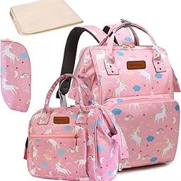 Motherly Elegant Combo Diaper Bag for Mothers for Travel – Includes Large and Mini Diaper Bag | Maternity Bag for Newborn Baby | Baby Bag for Mother (Unicorn Pink)-image-52