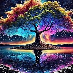 TREXEE DIY 5D Diamond Painting Kits for Adults & Kids . Tree of Life Diamond Art Full Drill Round Gem Art Diamond Paint By Numbers Kit 5D Diamond Dots Suitable Home Wall Decor (12x16 inch) (without frame)-image-62