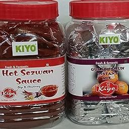 KIYO Combo Pack of Hot Shezwan Sauce Dip & Chutney (900gm) and Gulab Jamun Instant Mix (500gm) || No Added Flavours and Colours || (Pack of 2)-image-81