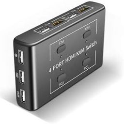Tobo KVM Switch HDMI 4 Port Box, UHD 4K@30Hz & 3D & 1080P Supported, Downward Compatible, with 4 USB-B and 4 HDMI Cables-TD-528H.-11