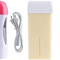 LRHAK Hair Removal Wax Kit Wax Heater Machine Roll on Wax Machine Painless Skin Types Hands, Legs White Chocolate Liposoluble Wax Easy To Home And Polur Use Wax-image-70