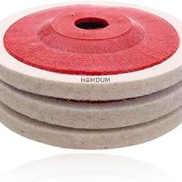 Homdum MAF Wool Felt buffing pad wheel disc for polishing stainless steel metal marble glass ceramic, 4 inch angle grinder abrasive rotary tool accessory - white, 100 x 16mm x 16mm dia-16