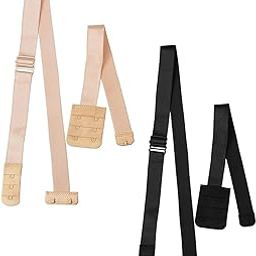 Women Elastic 2 Hook Bra Extender Low Back Bra Straps Converter for Backless Dress 2 Pairs Free-size-33