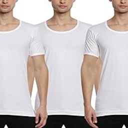 Men's Half Sleeve Cotton Vests for Everyday Wear Regular Fit Vest 100% Cotton, Breathable Fabric, Color White-image-62