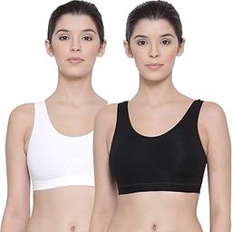 Women's Non-Padded Sports BRA-531 Sports Bra 531_2PC_White & Black_M-picture-34