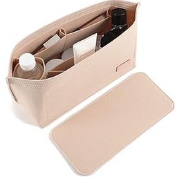 Doxo Purse Organizer Insert Handbag Tote Felt Bag Fit L Neverfull GM & Base Shaper 2pc Set(X-Large,Beige-Combination)-image-55
