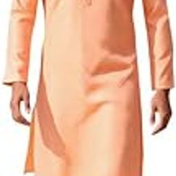 Cotton Silk Self Patterned Peach Kurta with Gold Pyjama-image-4