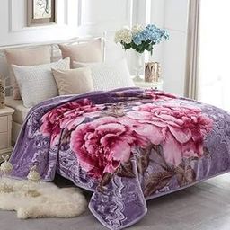 Shree Shyam Enterprises Luxurious Very Warm Floral Embossed Super Soft Warm Blanket Single Bed AC Balnket for Winter Size - Full Design_40-27