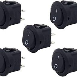 PACK OF 5 Black SPST 2-Pin ON/Off Round Boat Rocker Switch AC 6A 250V 10A 125V-image-24